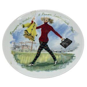 collector plate French FR Ganeau 16& Fils77 Darceau Limoges women business READ